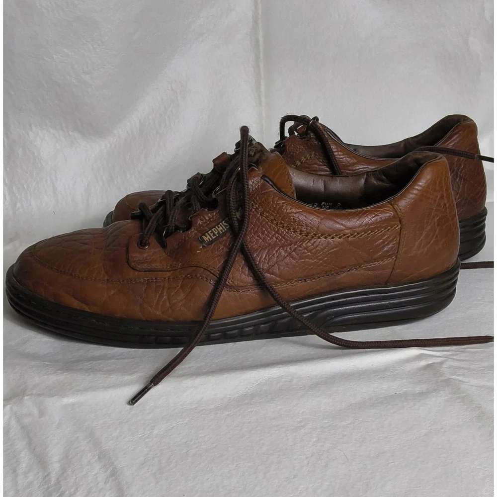 Men's MEPHISTO Match Runoff Air-jet Brown Leather Shoes Sz US 9.5